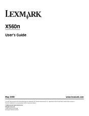 Lexmark X560n User's Guide