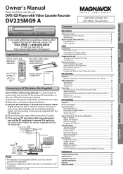 Magnavox DV225MG9 User manual,  English (US)