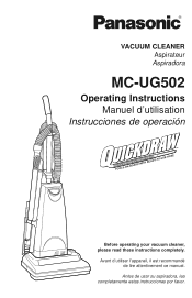 Panasonic MC-UG502 MC-UG502 Owner's Manual (English)