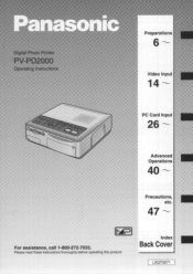 Panasonic PVPD2000 PVPD2000 User Guide