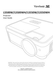 ViewSonic LS550WH - 3000 Lumens WXGA Short Throw LED Projector w/ 125% Rec. 709 User Guide