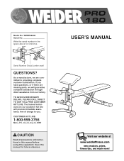 Weider Pro 180 English Manual