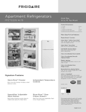Frigidaire FFET1222QB Product Specifications Sheet