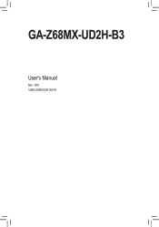 Gigabyte GA-Z68MX-UD2H-B3 Manual