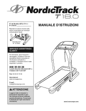 NordicTrack T18.0 Treadmill Italian Manual