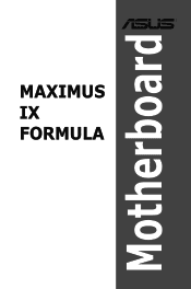 Asus ROG MAXIMUS IX FORMULA MAXIMUS IX FORMULA USER S MANUAL ENGLISH
