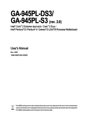 Gigabyte GA-945PL-DS3 Manual