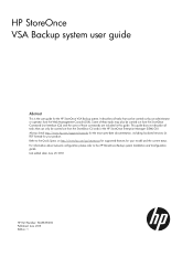 HP D2D2502i HP StoreOnce VSA user guide (TC458-96002, July 2013)