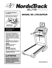 NordicTrack Elite 4000 Treadmill French Manual