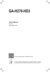 Gigabyte GA-H270-HD3 Users Manual