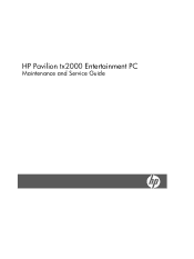 HP Tx2120us HP Pavilion tx2000 Entertainment PC - Maintenance and Service Guide