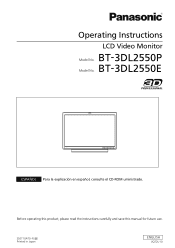Panasonic BT-3DL2550 Operating Instructions