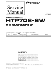 Pioneer HTP-702 Service Manual