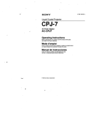 Sony CPJ-7 Operating Instructions / Manual de instrucciones / Mode d’emploi