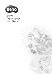 BenQ SV500 SV500 User Manual