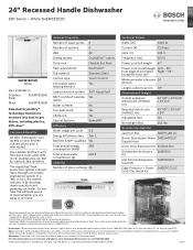 Bosch SHEM78Z52N Product Spec Sheet