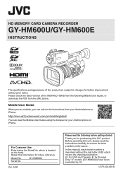JVC GY-HM600U 3.0 Instruction Manual