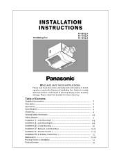 Panasonic FV15VQL4 Installation Instructions