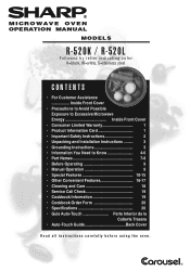 Sharp R-520L R-520LK/LW Operation Manual