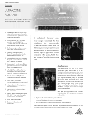 Behringer ZMX8210 V2 Product Information Document