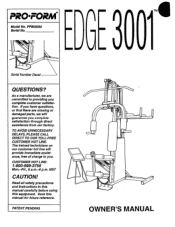 ProForm Edge 3001 English Manual