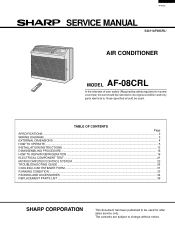 Sharp AF-08CRL Service Manual