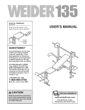 Weider 135 Bench English Manual