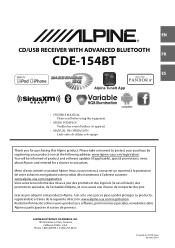 Alpine CDE-154BT Owner's Manual (english)