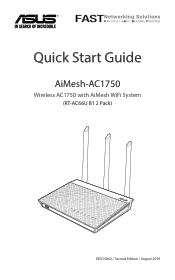 Asus AiMesh AC1750 WiFi System RT-AC66U B1 2 Pack RT-AC66U B1 2 PACK QSG Quick Start Guide for Eastern European