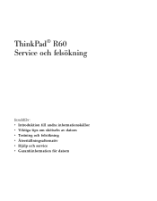 Lenovo ThinkPad R60e (Swedish) Service and Troubleshooting Guide