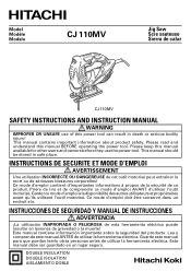 Hitachi CJ110MV Instruction Manual