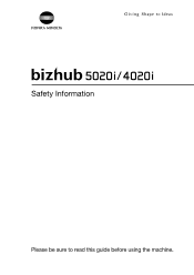 Konica Minolta bizhub 4020i bizhub 5020i/4020i Safety Information Guide