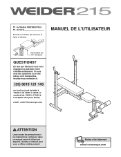 Weider 215 Bench French Manual