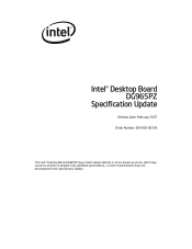 Intel DG965PZ DG965PZ Desktop Board Specification Update