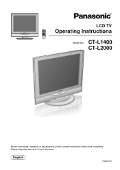 Panasonic CTL2000 CTL1400 User Guide