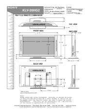 Sony KLV-26HG2 Dimensions Diagram