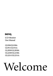 BenQ GL2030A User Manual