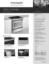 Frigidaire FPDS3085KF Product Specifications Sheet (English)