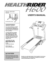 HealthRider H600 Treadmill English Manual