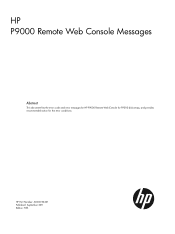 HP XP P9500 HP P9000 Remote Web Console Messages (AV400-96401, October 2011)