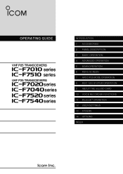Icom F7500 Series Operating Guide