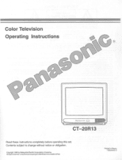 Panasonic CT20R13U CT20R13U User Guide