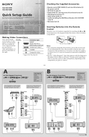 Sony KLV-32U100M Quick Setup Guide