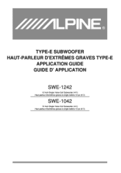 Alpine SWE-1042 User Manual