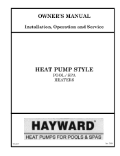 Hayward Heat Pump 50 000 Btu Heat Pro All Models