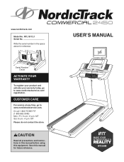 NordicTrack 2450 Treadmill English Manual