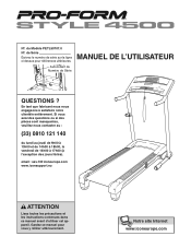 ProForm Style 4500 Treadmill French Manual