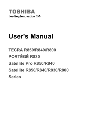 Toshiba Tecra R850 PT524C-01D01F Users Manual Canada; English