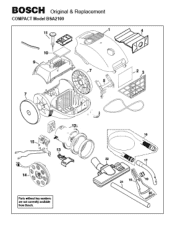 Bosch BSA2100UC Parts List