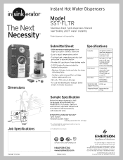 InSinkErator Model SST-FLTR Specifications